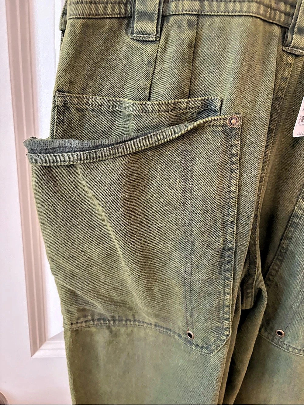 Free People - We the Free - Just in Time Overalls - Army Green S NWT - Picture 11 of 15